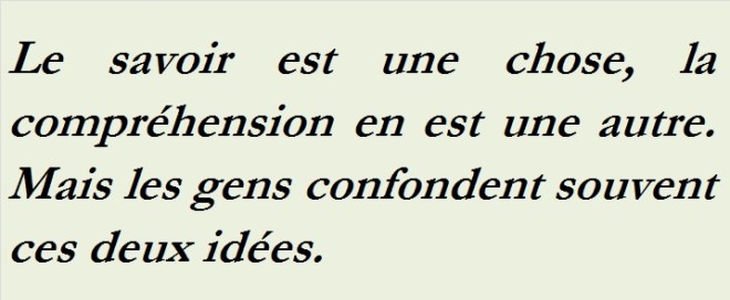 LE SAVOIR EST UNE CHOSE -txt