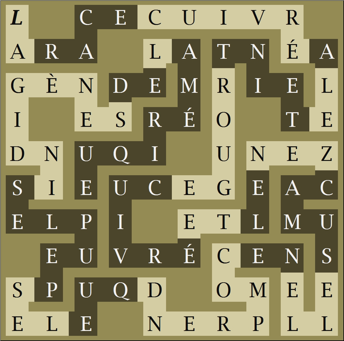 LA RACE CUIVRÉ A LE TEINT - S